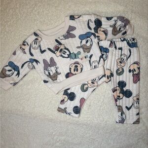 Disney Character Pajama Set - Cream and Blue